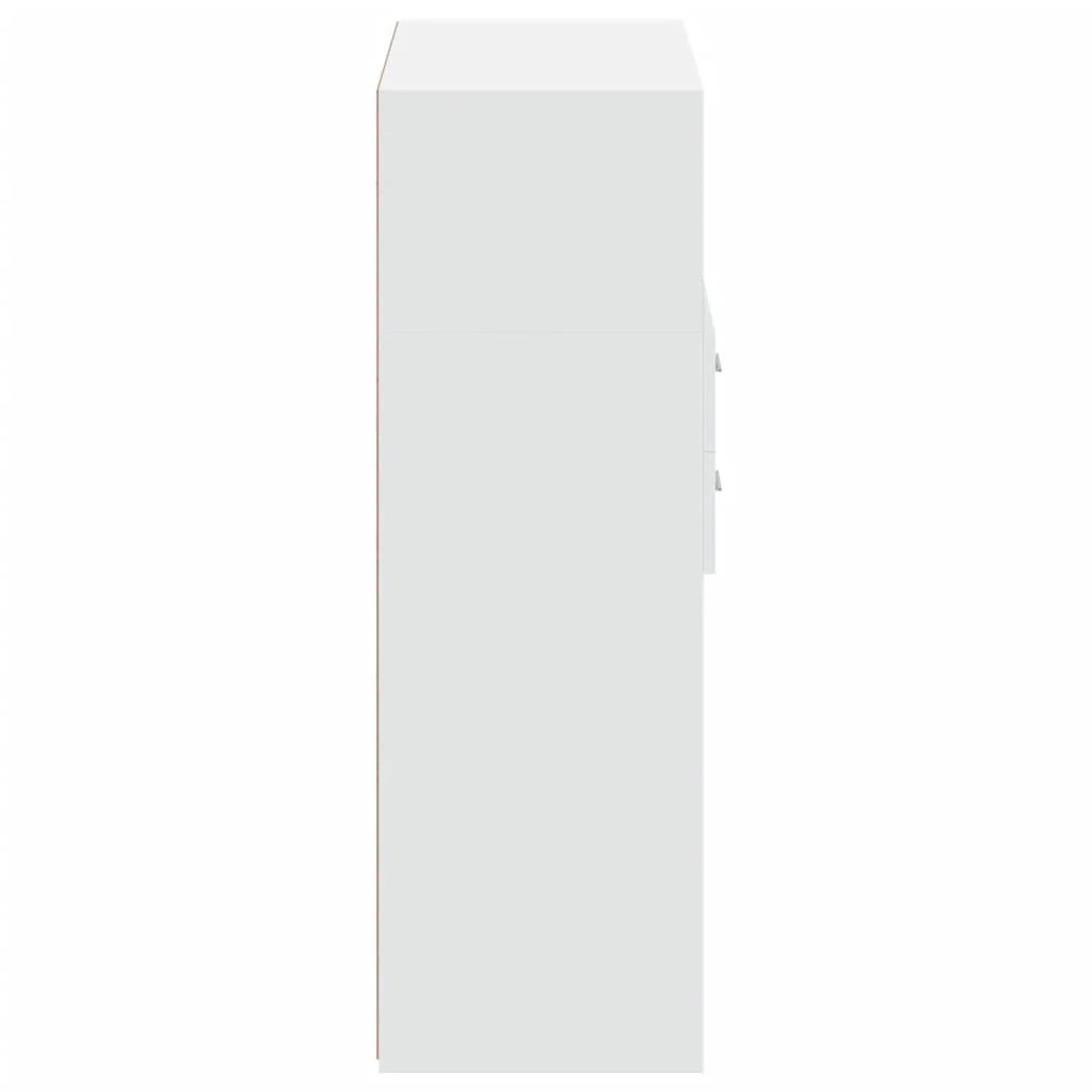 Buffet credenza cassettiera mobiletto mobile contenitore organizer cucina soggiorno salotto alto 80 x 42,5 x 124 cm legno ingegnerizzato bianco 02_0032773