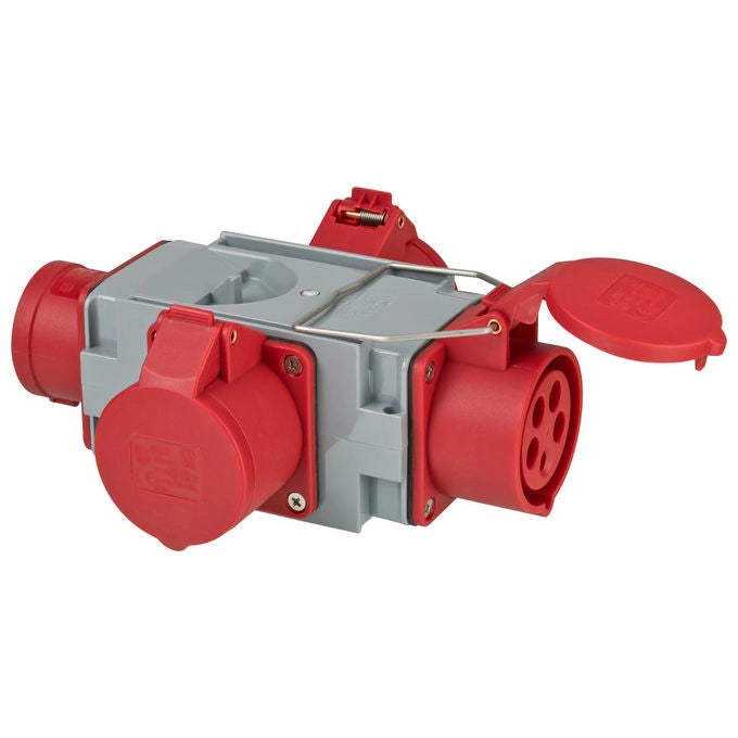 Brennenstuhl 1081640 Distributore trasversale CEE 400 V 16 A 3 prese IP44 colore Grigio Rosso