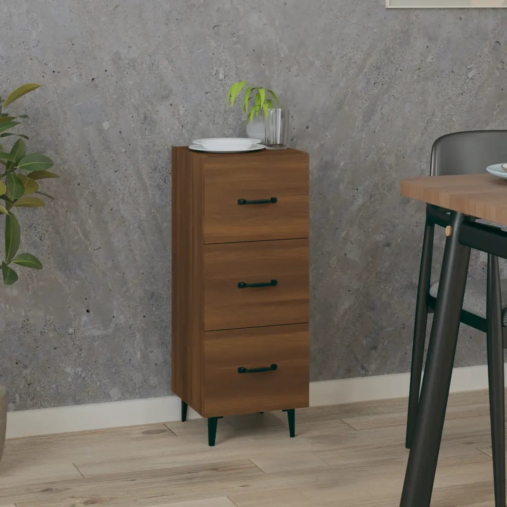 Credenza-Buffet-Armadio da cucina Rovere Marrone 34,5x34x90 cm in Legno Multistrato 487449