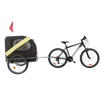 Rimorchio per cani bici, con gancio girevole di sicurezza, zanzariera e antipioggia Nero e giallo