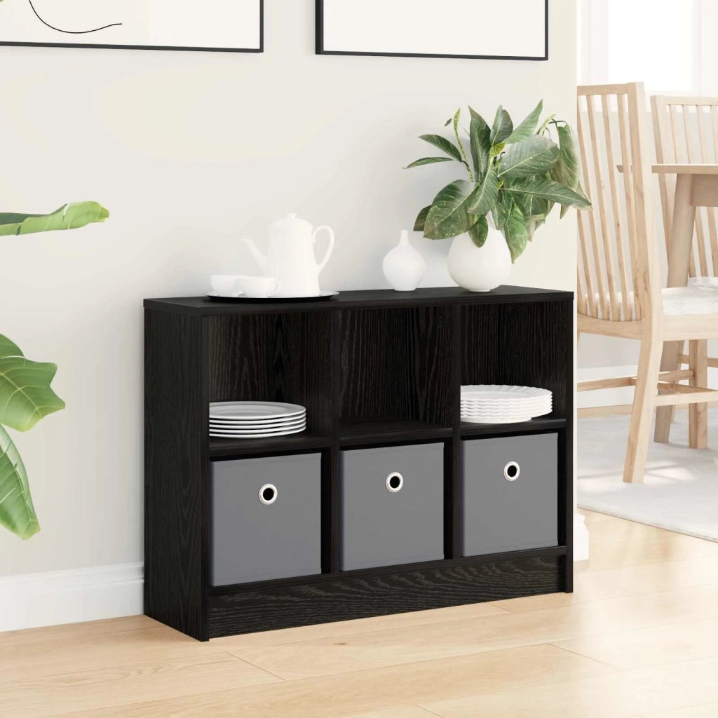 Credenza con cassetto Rovere Nero 73,5 x 22,5 x 53,5 cm