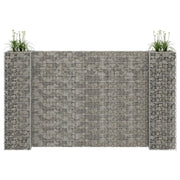 Gabbione Fioriera ad "H" in Filo di Acciaio-Vaso Gabbione in Acciaio 260x40x150 cm