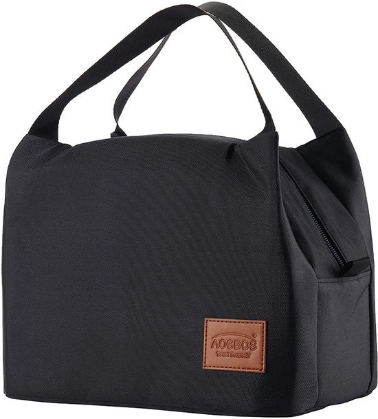 Borsa leggera per picnic Isolata per uso lavorativo e scolastico Cerniera impermeabile pieghevole 10L (nero)