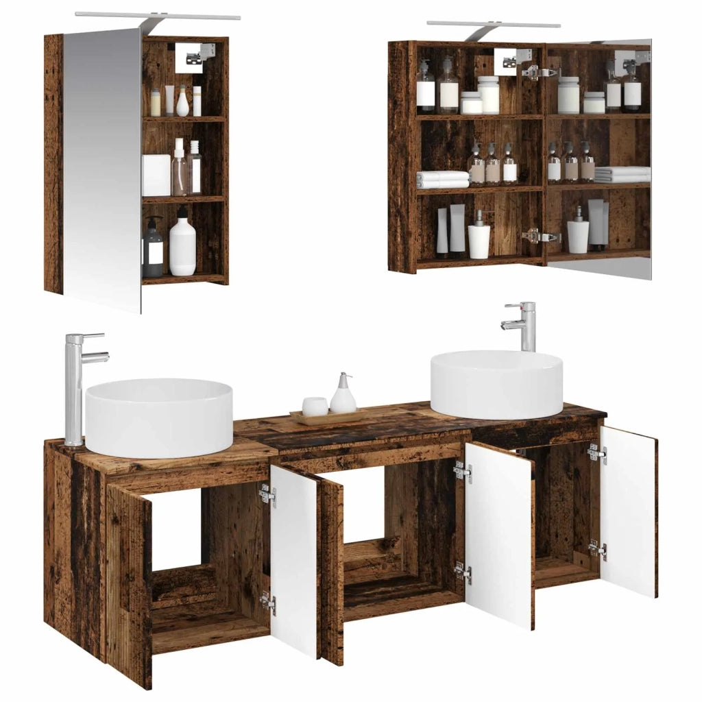 Set di Armadi da Bagno 5 pcs Legno antico Legno ingegnerizzato 3406557