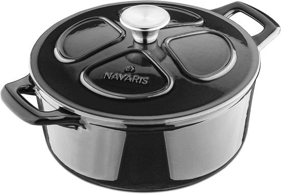Piastra da cottura in acciaio con coperchio - 3,5L - Adatto per cottura a induzione, a gas e ceramica