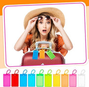 100 etichette per bagaglio, diverse etichette di identificazione, bagaglio da viaggio, etichette di valigia flessibili, 10 colori