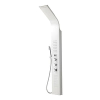 Pannello doccia bianco con 4 getti e monitor per la temperatura