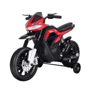 Moto Elettrica per Bambini da 6V con Rotelle, Fari e Musica, in PP e Metallo, 105x52.3x62.3 cm, Rosso
