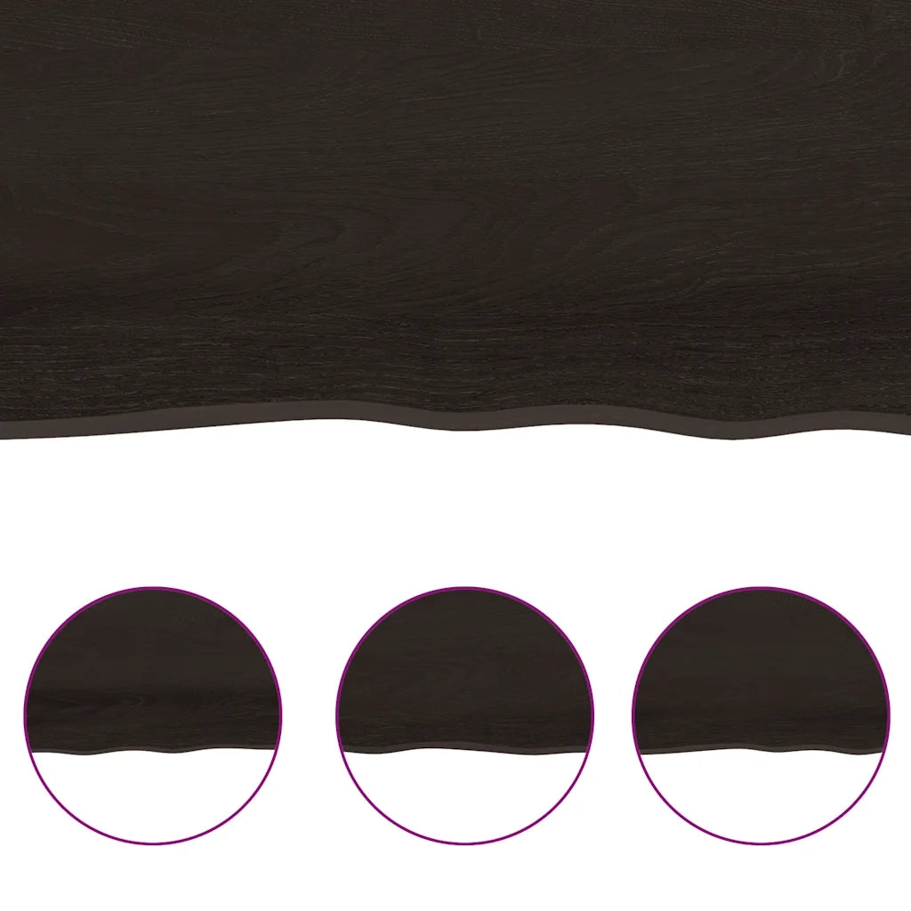 Piano Tavolo Marrone 160x50x(2-4) cm Rovere Massello Trattato