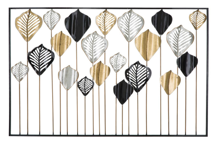 Pannello Lex 120x2,5x78,5 cm in Ferro Oro e Argento e Nero