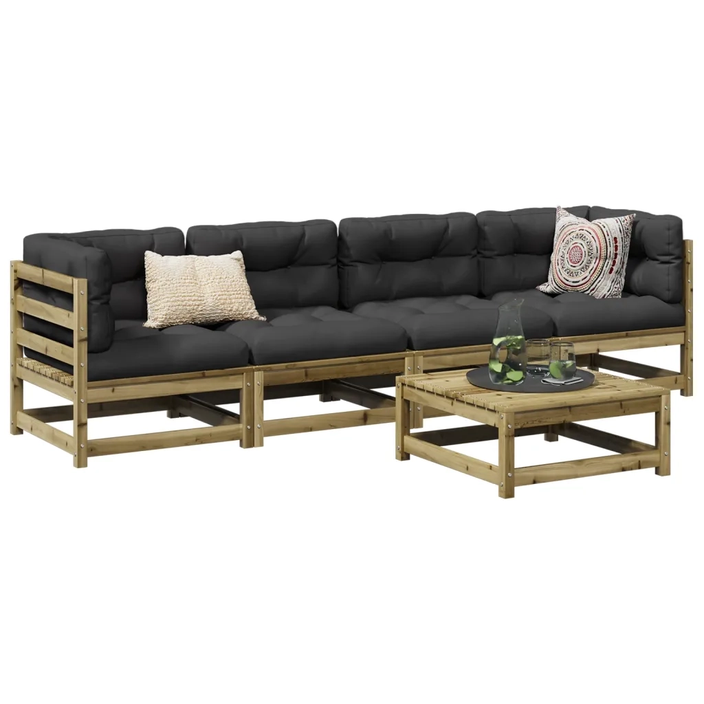Set Divani da Giardino 5 pz in Legno Impregnato di Pino 3299282