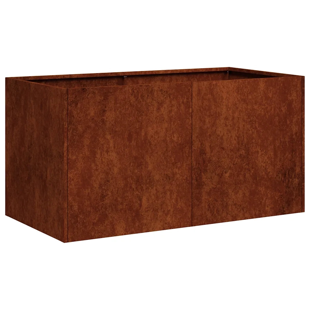 Fioriera Arrugginita 80x40x40 cm in Acciaio Corten 860674