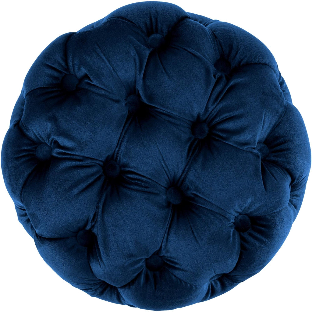 Pouf Drancy in velluto trapuntato blu,M