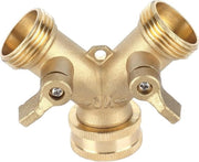 Y-spitstella da massa per tubi da giardino - Valvola a due vie - Flessibile - Esterno - Ingresso femmina 3/4 pollici GHT - Uscita maschio 3/4 pollici - Maniglia allungabile - Duraturo e efficiente
