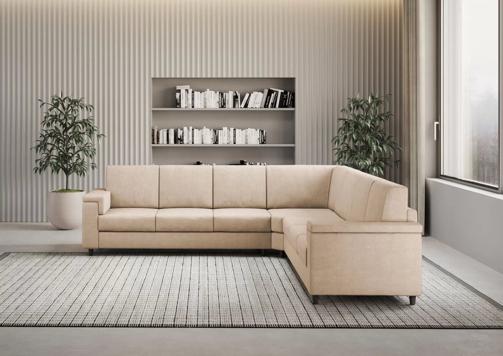 Divano marrak 3 posti  (tre sedute da 60cm) + angolo + divano 3 posti (tre sedute da 60cm) misure esterne l.286x286 | beige - Mobili 2G