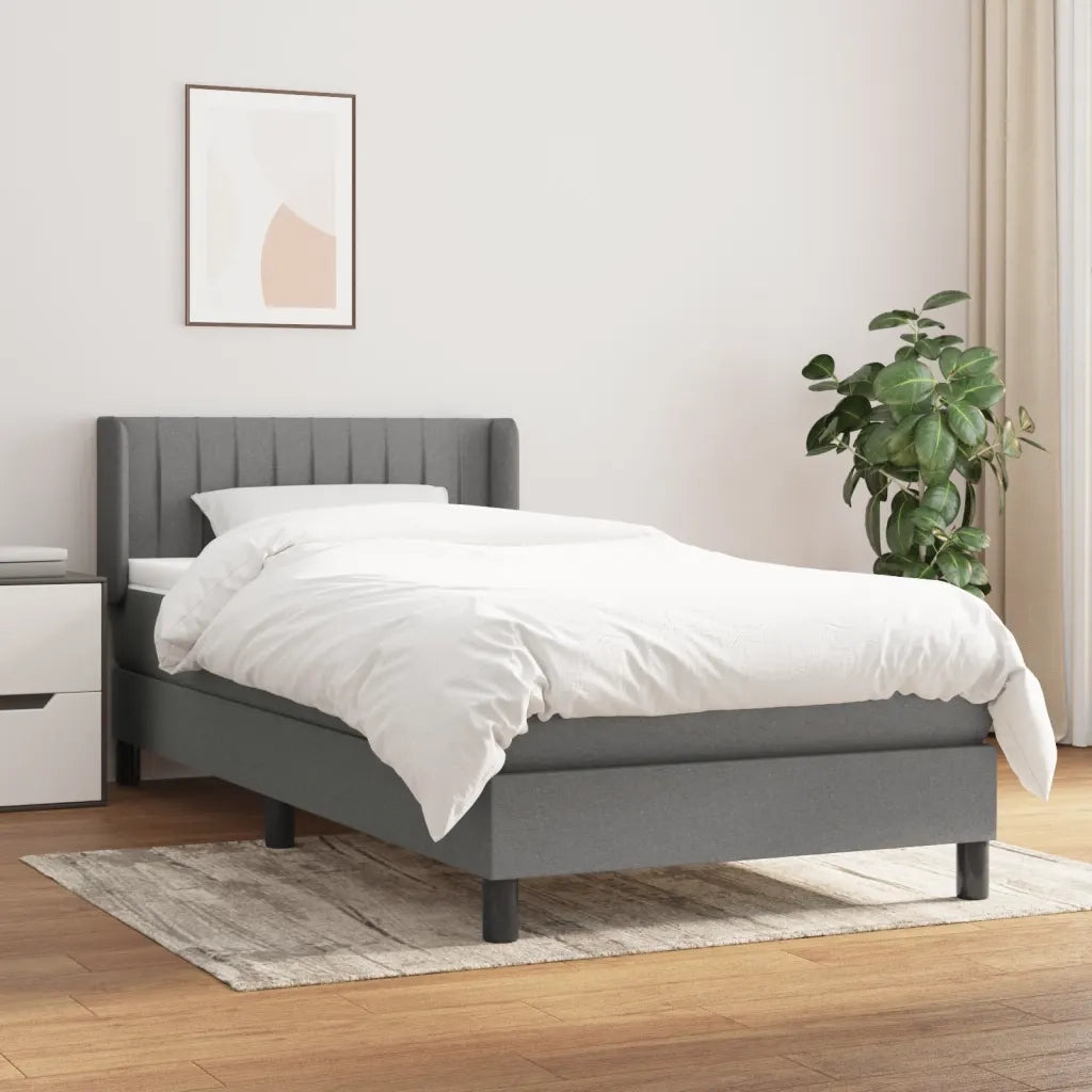 Giroletto a Molle con Materasso Grigio Scuro 90x200 cm Tessuto cod mxl 68825