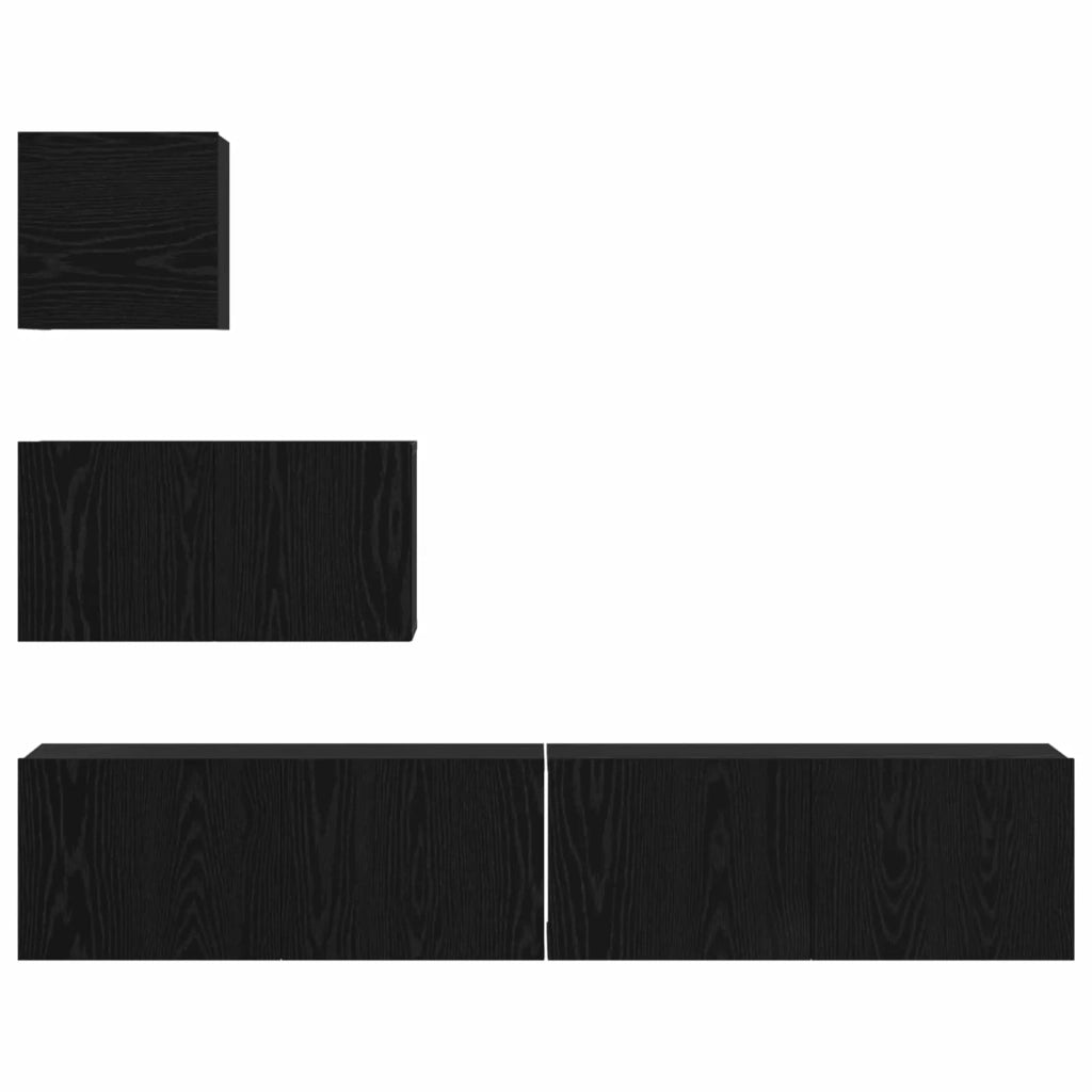 Set mobile TV 3 pcs Rovere Nero Legno multistrato 3393139