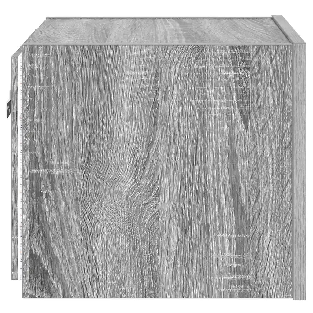 Mobile TV a Parete con Luci LED Grigio Sonoma 30,5x35x30 cm 837228