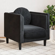 Divano Sedia-Poltrona con Cuscino Nero in Velluto