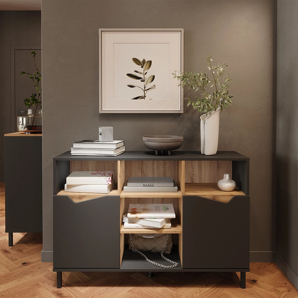 Vicco Credenza Antracite/Artisan 120 x 81.3 cm con 2 porte