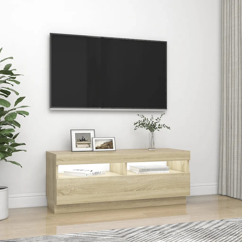 Mobile Porta TV con Luci LED-Mobile per TV-Credenza TV Rovere Sonoma 100x35x40 cm