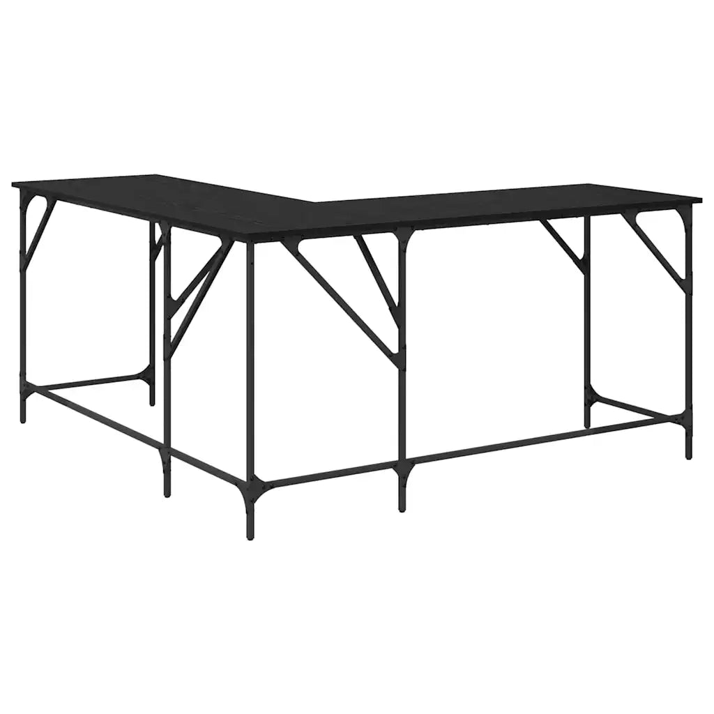 Scrivania Rovere Nero 149 x 149 x 75 cm Legno multistrato 882864