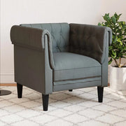 vidaXL Poltrona Chesterfield Grigio scuro 78.5 x 74.5 x 74.5 cm