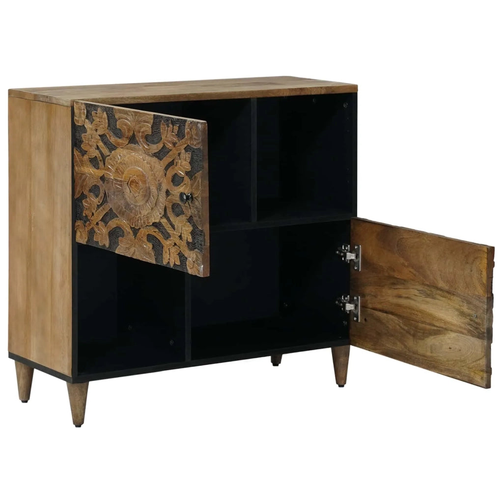 Credenza | Madia | Buffet da pranzo | Armadio da pranzo Marrone 80 x 33,5 x 75 cm Legno di mango massello