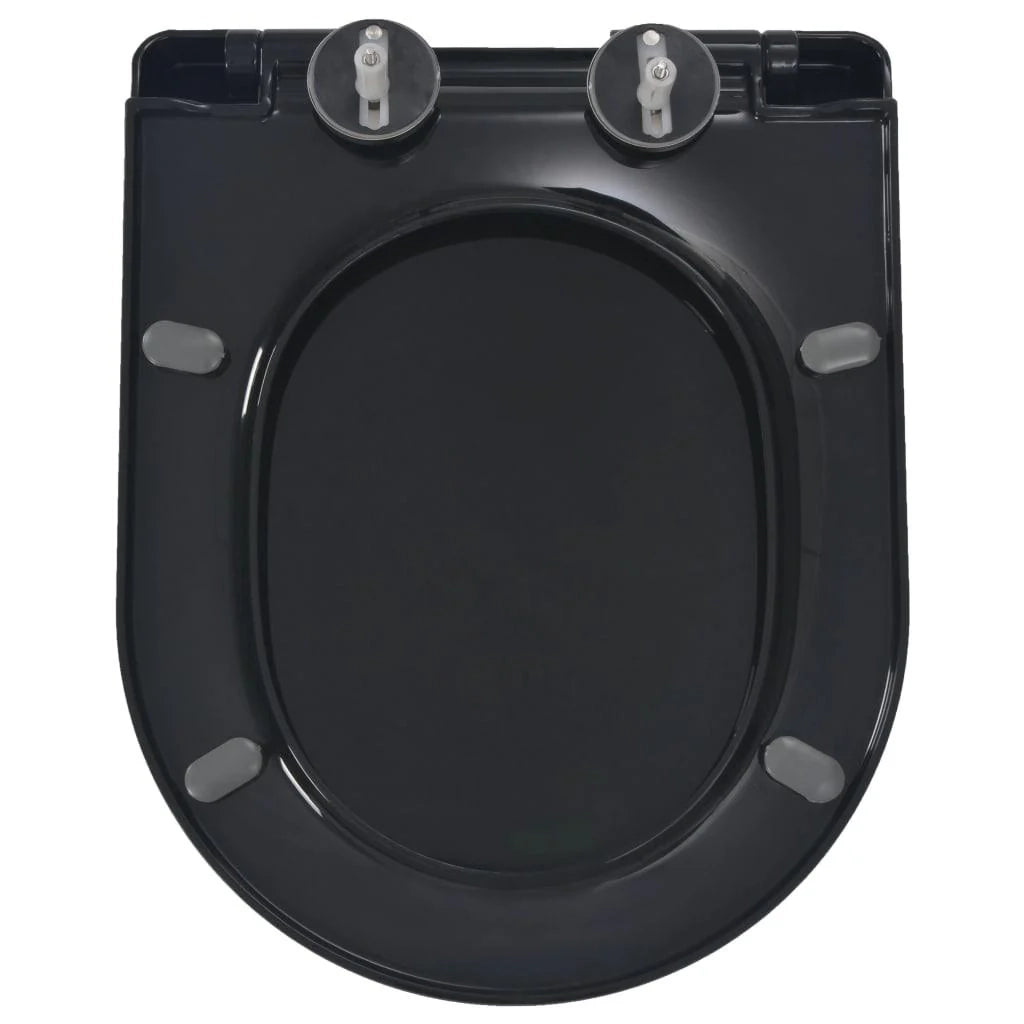 Sedile WC con chiusura ammortizzata tazza WC sedile WC bagno casa ristorante negozio hotel nero 02_0002909