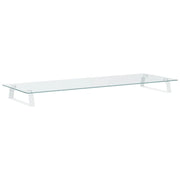 Supporto per monitor mobile da scrivania 100 x 35 x 8 cm vetro temperato e metallo bianco 02_0044852