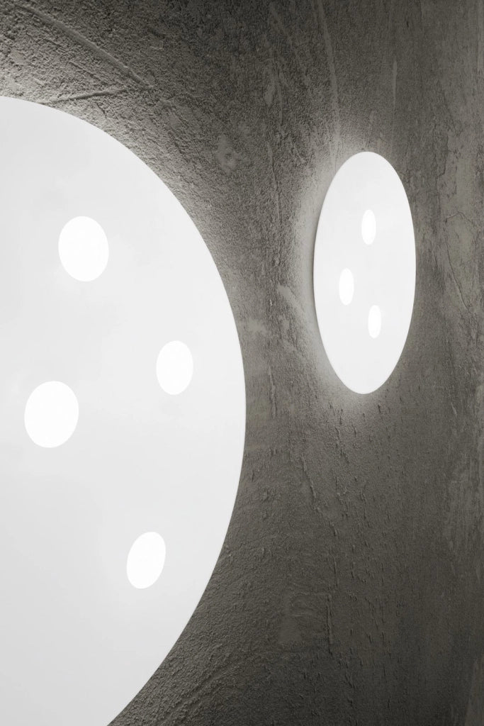 Plafoniera in alluminio colore bianco Random LED 45W + 32W 3000K CRI?83 220-240V 50/60Hz 6160Lm BIEMISSIONE D.70CM