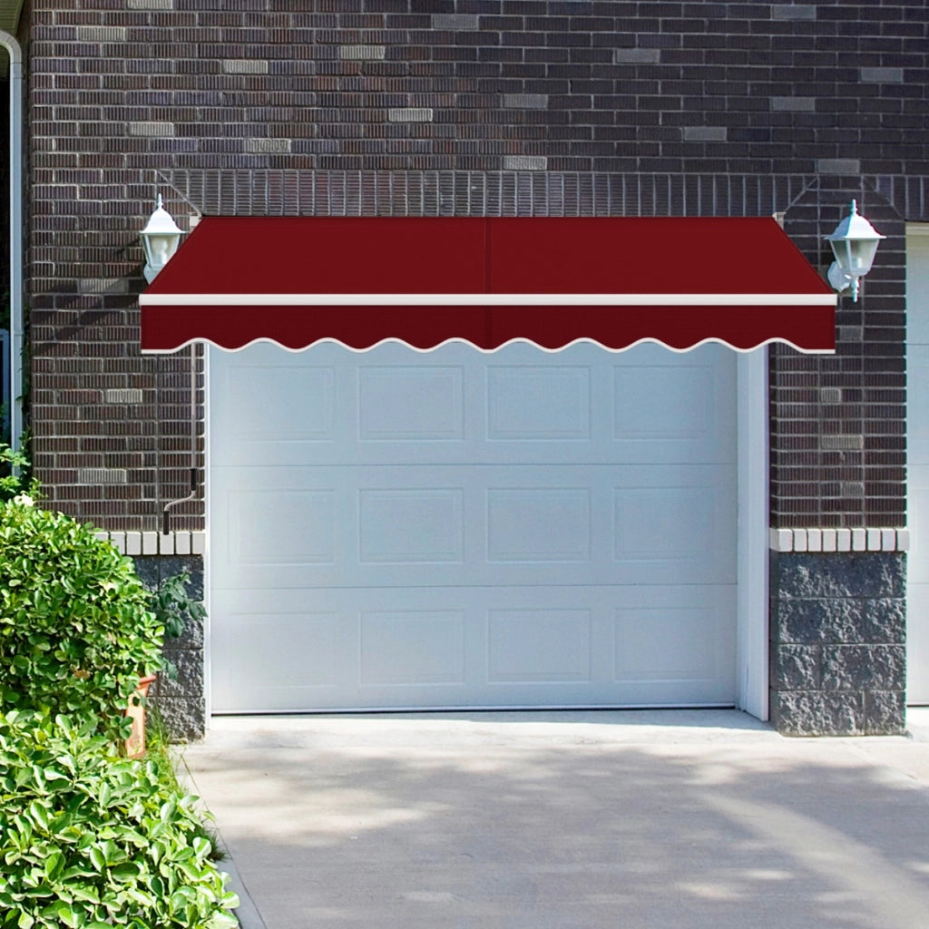 Tenda parasole in alluminio con manovella e poliestere impermeabile, Tenda da sole retrattile 295x250cm Rosso Bordeaux-Tende parasole
