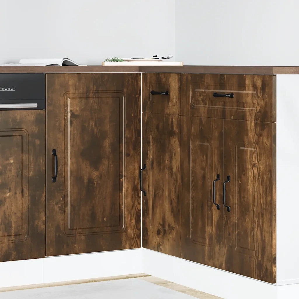 Base da Cucina-Mobile Base da Cucina Kalmar Rovere Fumo in Legno Multistrato 525465