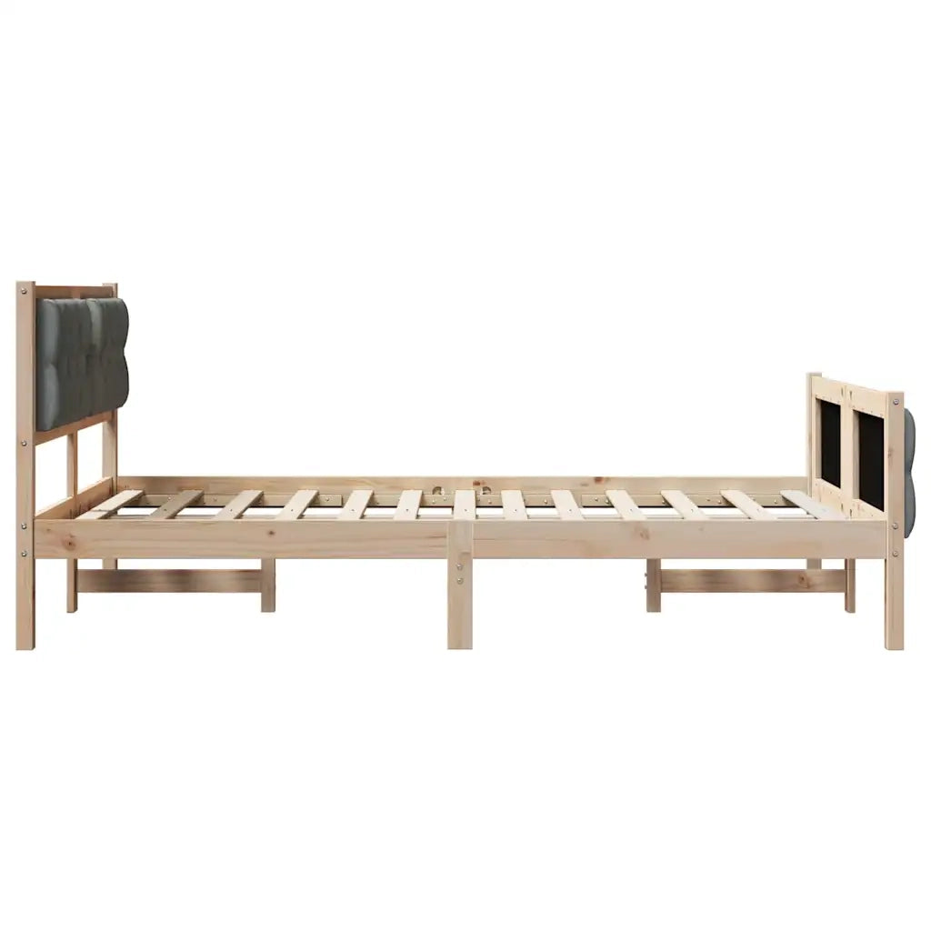 Struttura del letto Grigio scuro 135 x 190 cm Pino massello