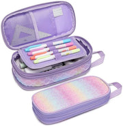 Borsa Portatile Espandibile per Ragazze - Borsa con Grande Capacità per Ragazze per Scuola, Borsa Carina per Bambine, 2 Comparti e Tasca per Pennarelli Interna, Solo Borsa (Sirena Blu)