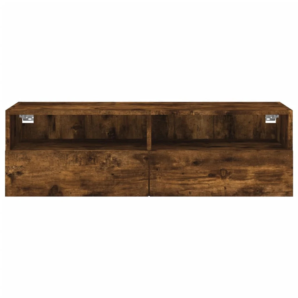 Mobile TV multimediale mensola TV credenza TV sala da pranzo soggiorno camera da letto a parete rovere affumicato 100 x 30 x 30 cm legno ingegnerizzato marrone 02_0028120