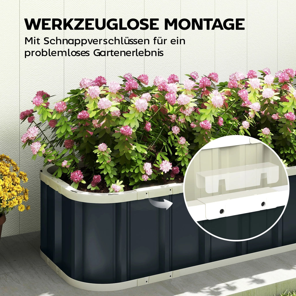 Letto rialzato in acciaio per giardino ¨C Xylo ¨C 136x52x31 cm grigio antracite