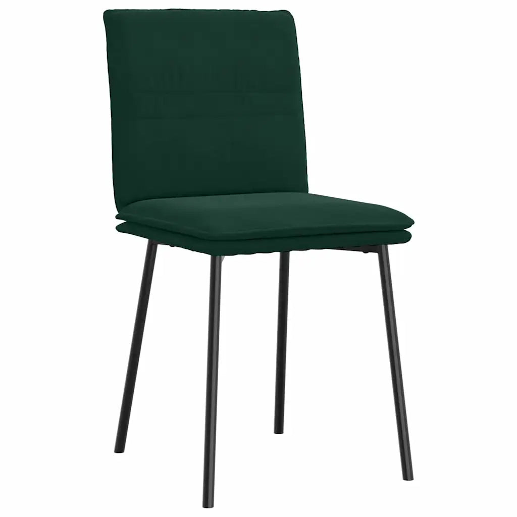 Sedie da Pranzo 6 pz Verde Scuro in Velluto