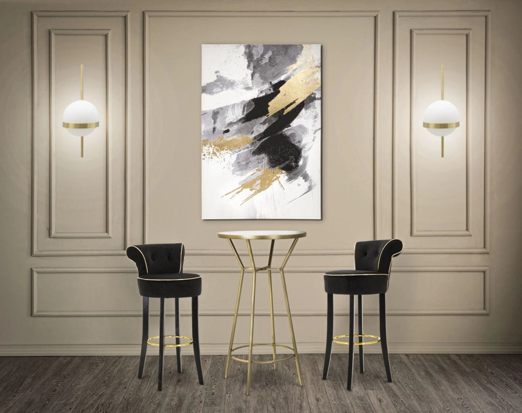 Sgabello Bar Luxy Nero 46x48x96 cm in Legno e Plastica