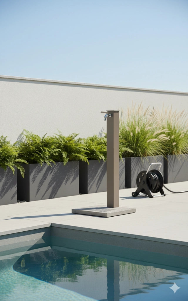 Fontana da Giardino con Rubinetto e Base in Cemento Belfer 42/QBM Tortora