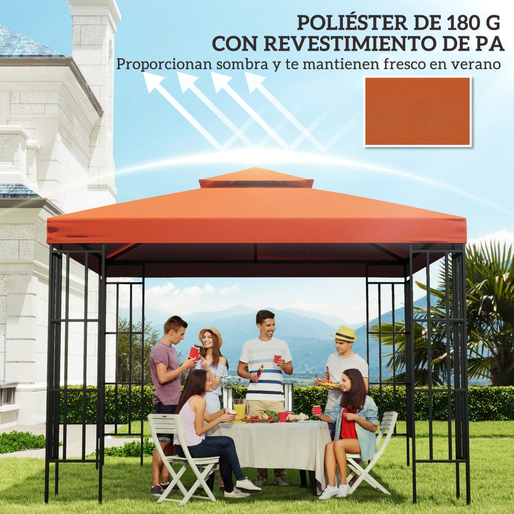 Tenda da giardino 3x3 m ¨C zephmum ¨C Rosso con fori di drenaggio