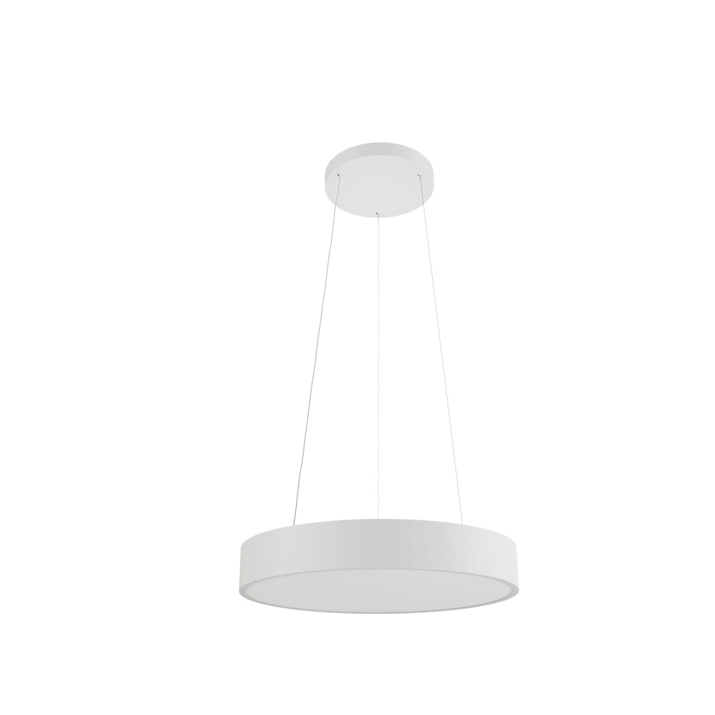 TOT XL Lampada LED Circolare 60W Bianco Opaco, Sospensione o Plafoniera, Tuya Smart, Temperatura Colore 2600K-4000K, Diametro 650mm, Design Moderno