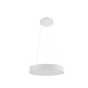 TOT XL Lampada LED Circolare 60W Bianco Opaco, Sospensione o Plafoniera, Tuya Smart, Temperatura Colore 2600K-4000K, Diametro 650mm, Design Moderno