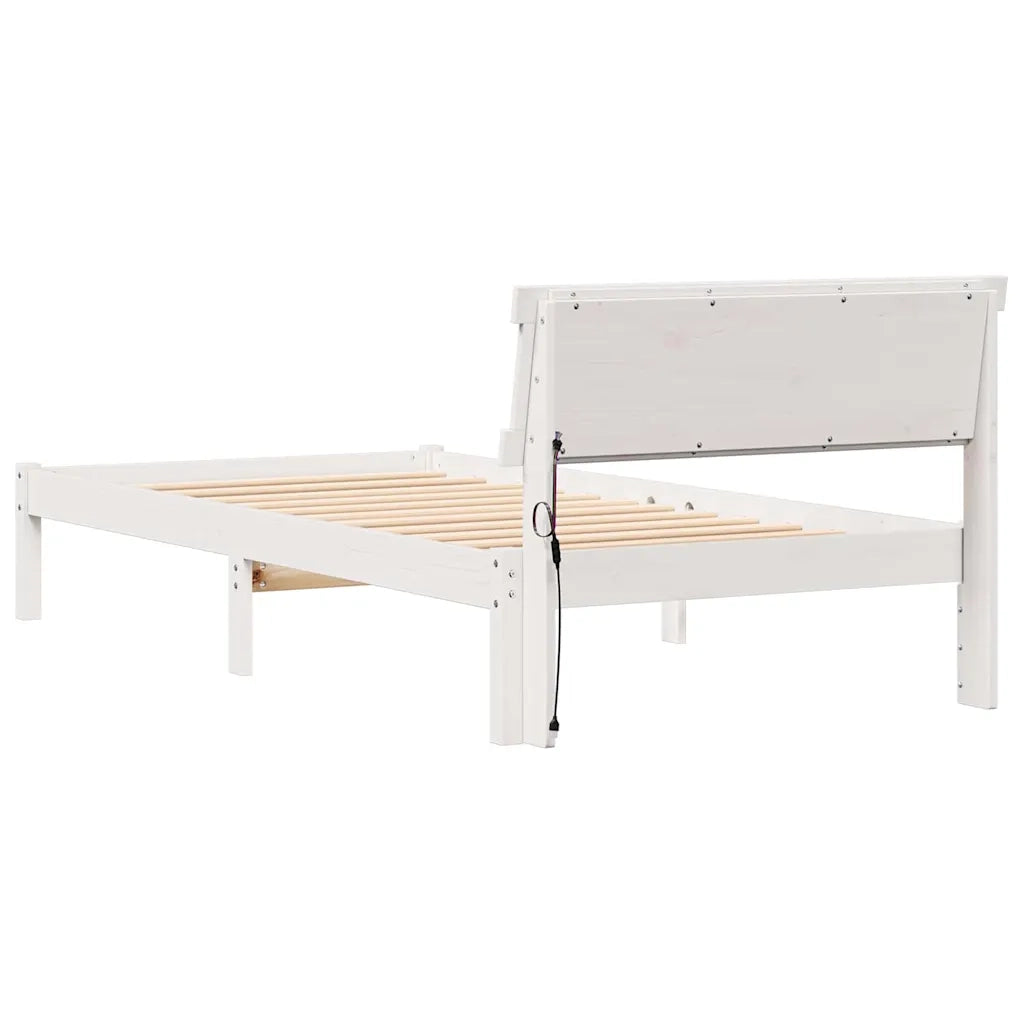 Struttura del letto Bianco 75 x 190 cm Pino massello 872846