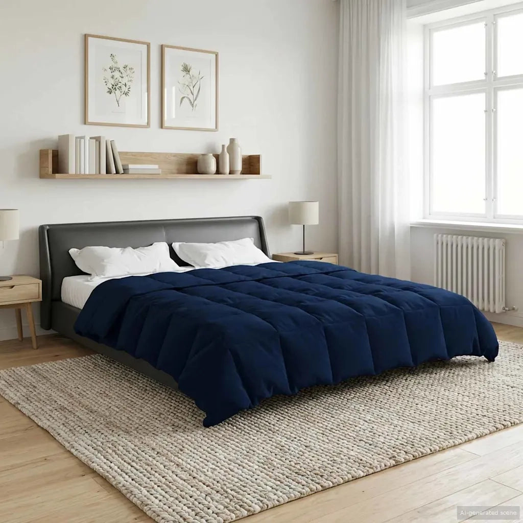 Piumone Completo Annuale Blu Scuro 220 x 260 cm Microfibra