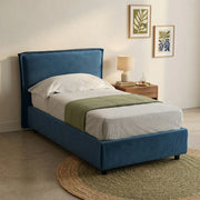 Bruino, Letto Singolo Sfoderabile Made in Italy, blu