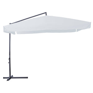 Ombrellone Decentrato 3x3 mt Struttura in Acciaio da Giardino Esterno Bianco
