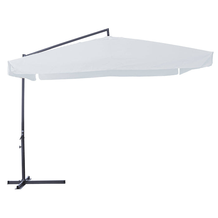 Ombrellone Decentrato 3x3 mt Struttura in Acciaio da Giardino Esterno Bianco