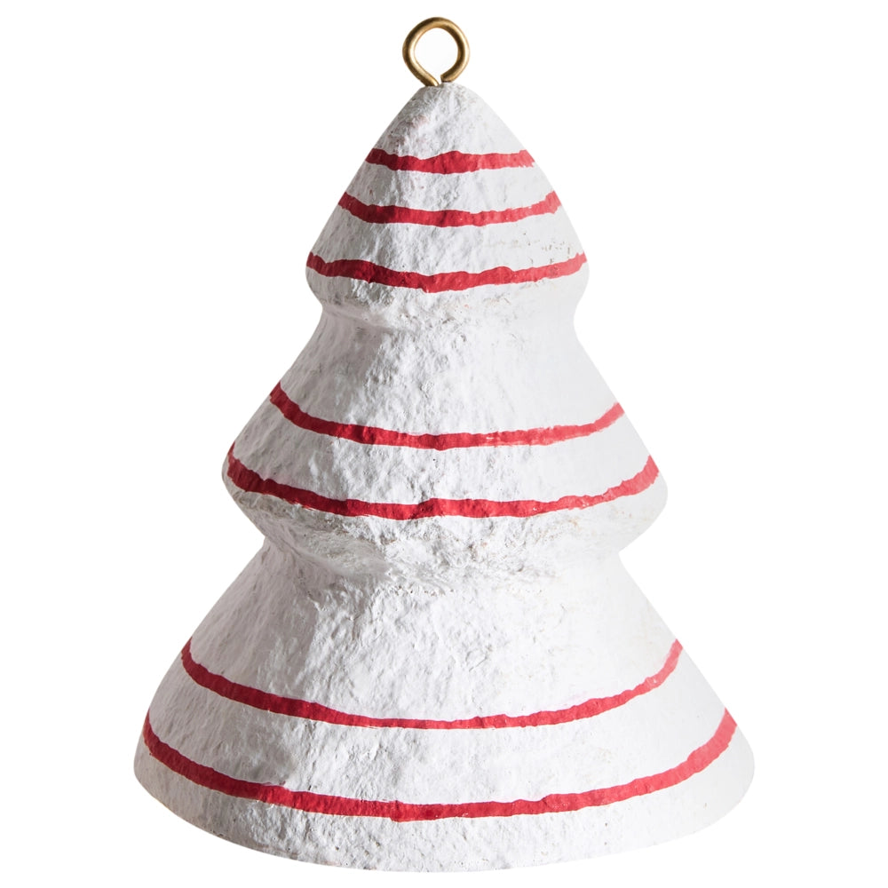 Set di 12 decorazioni natalizie per l'albero di Natale bianche e rosse  Decorazioni in cartapesta da appendere Decorazioni per Natale