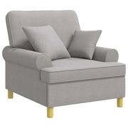 Poltrona XL con Cuscini Grigio Nuvola Tessuto 42043496